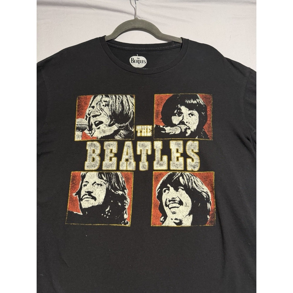 The Beatles‎ 'faces' ss black concert tee, men's xl t-shirt